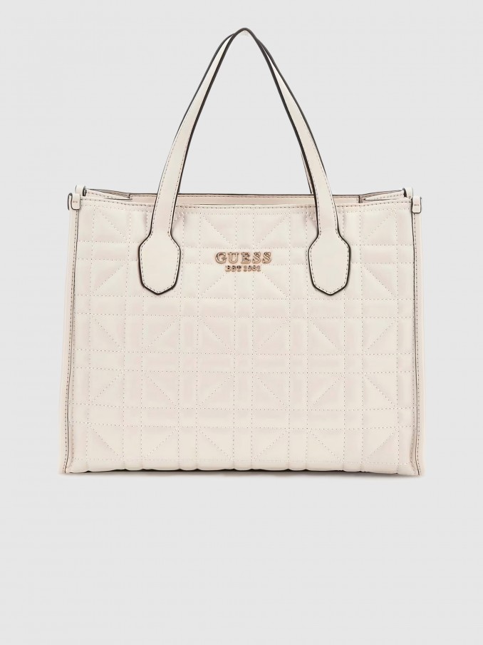 Bolsos de Mano Mujer Crema Guess