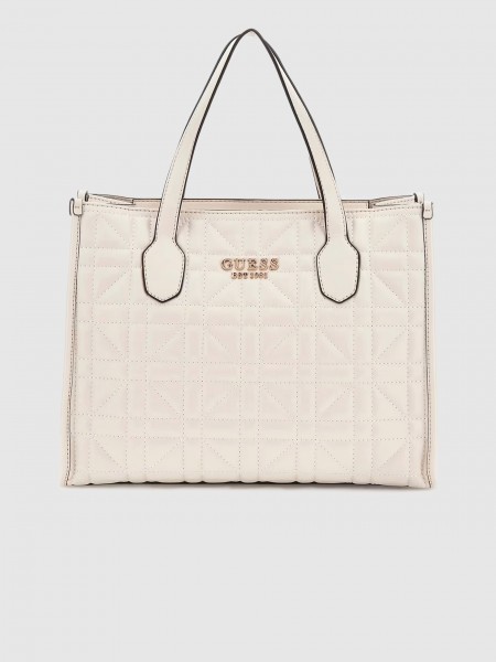 Bolsos de Mano Mujer Crema Guess