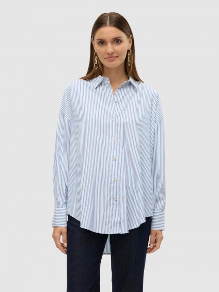 Shirt Woman Blue Stripe Vero Moda