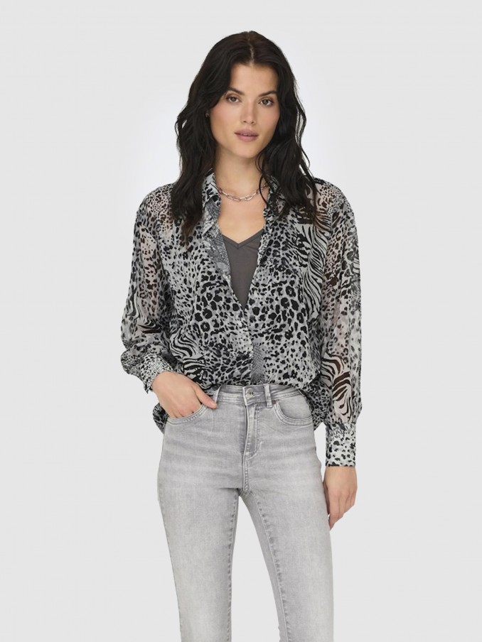 Camisa Mujer Gris Only