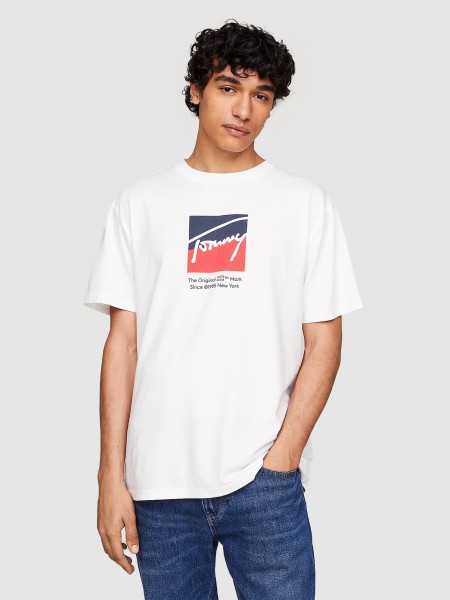 Camiseta Hombre Blanco Tommy Jeans