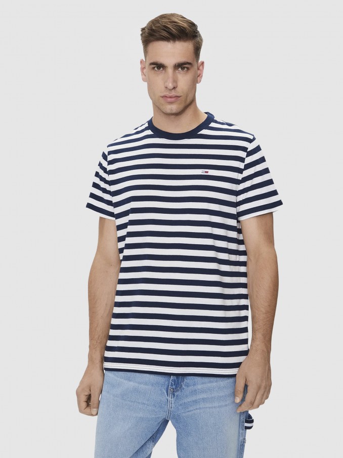 T-Shirt Man Blue Stripe Tommy Jeans