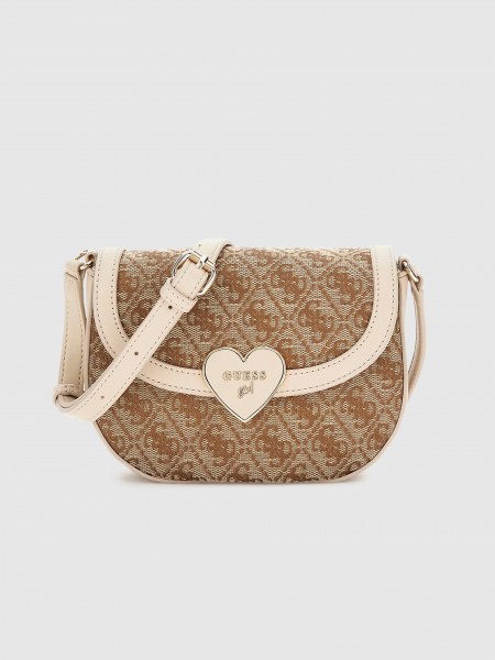 Bolsos de Hombro Nia Beige Guess