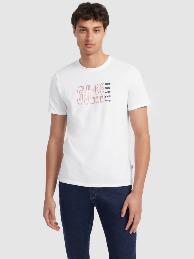 Camiseta Hombre Blanco Guess Jeans