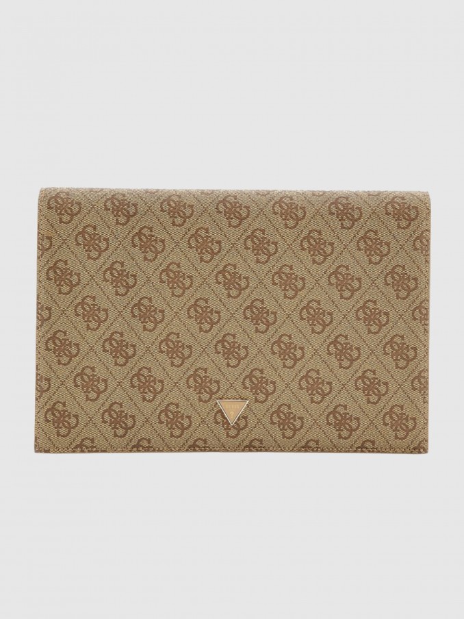 Card Holder Woman Beige Guess