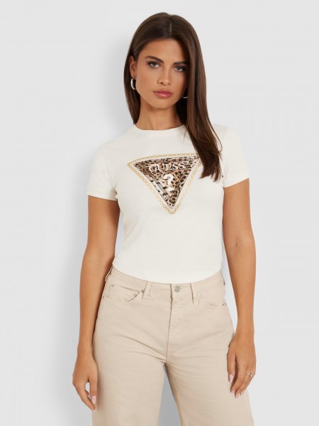 T-Shirt Woman Cream Guess