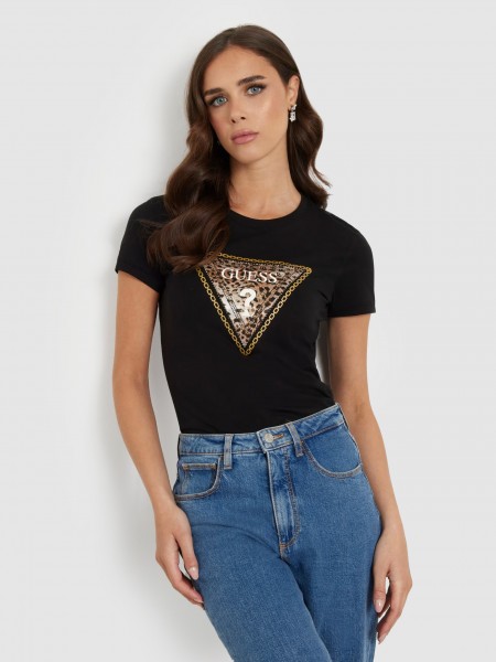 Camiseta Mujer Negro Guess