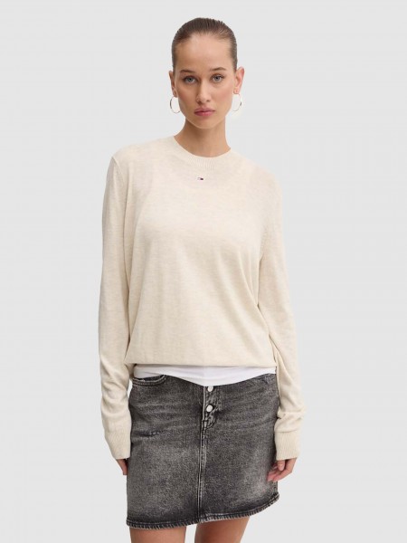 Sueter Mujer Blanco Tommy Jeans