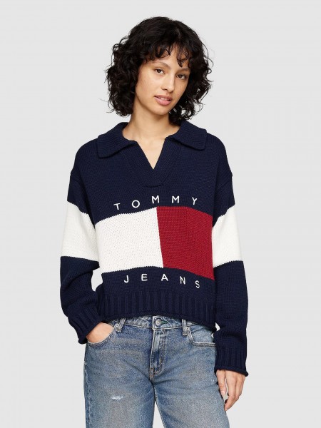 Sueter Mujer Azul Oscuro Tommy Jeans