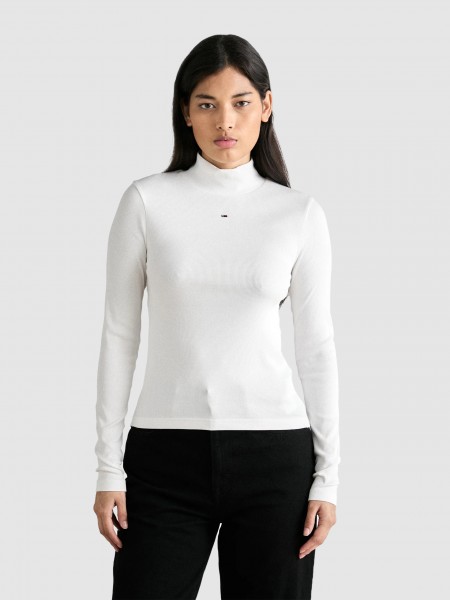 Pullover Woman White Tommy Jeans