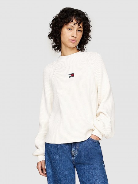 Pullover Woman Cream Tommy Jeans