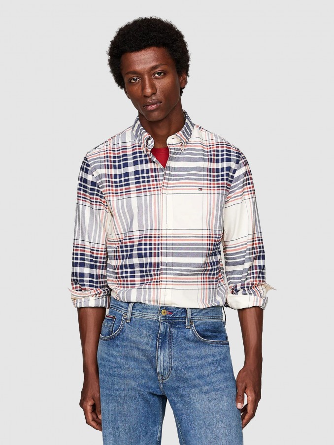 Shirt Man White W / Square Tommy Hilfiger