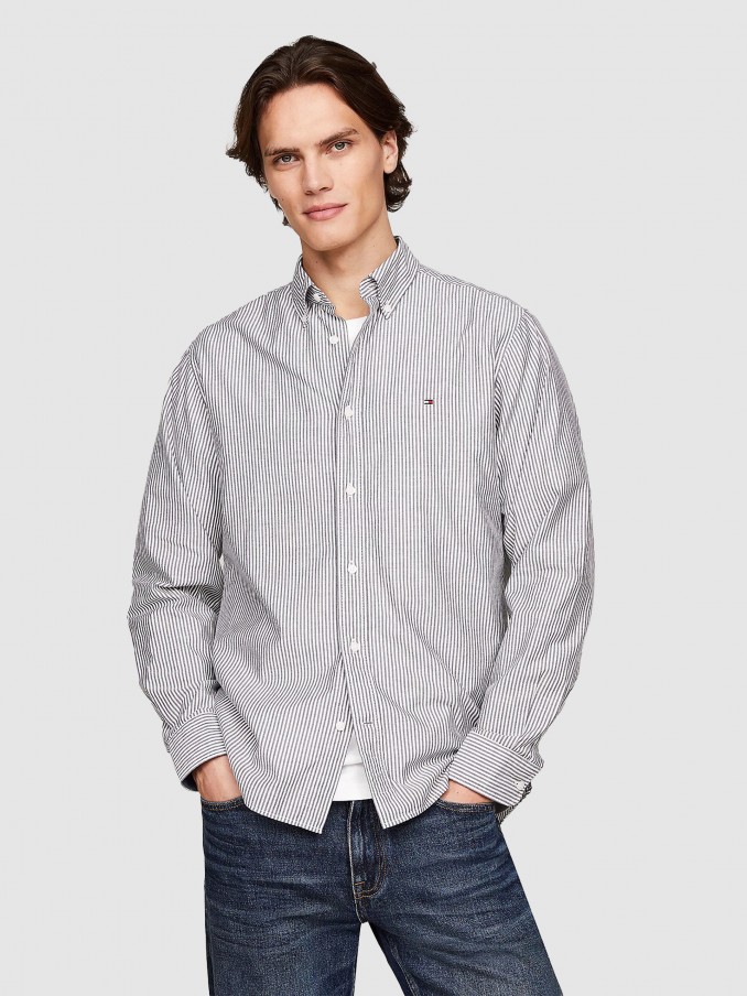 Camisa Hombre Raya Azul Tommy Hilfiger