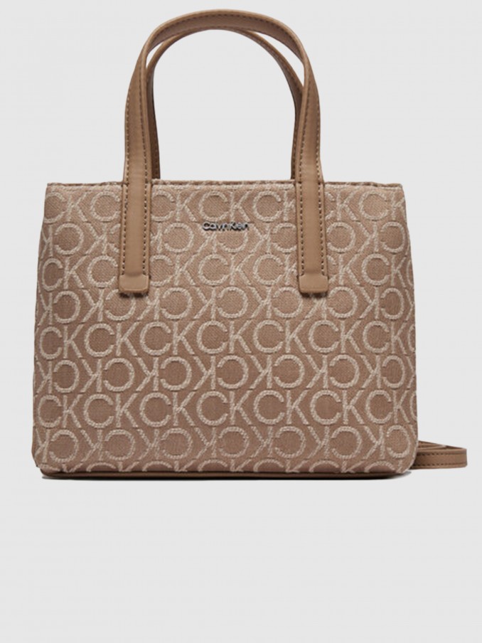 Tote Bags Woman Beige Calvin Klein