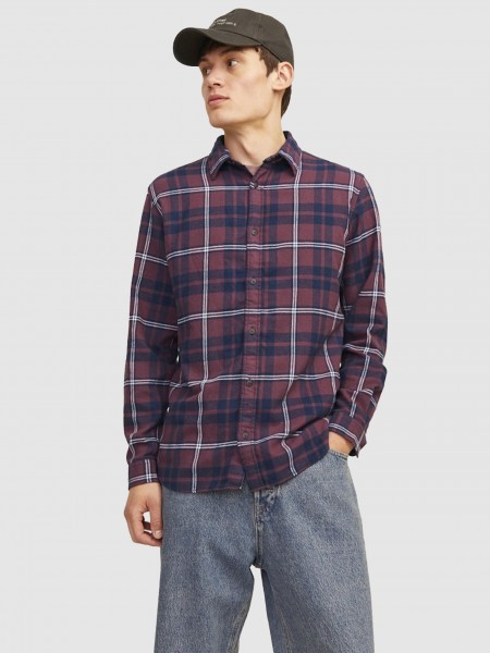 Camisa Hombre Burdeos Jack & Jones