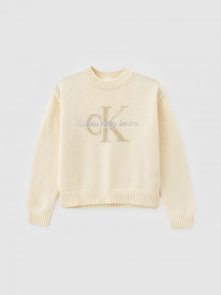 Pullover Girl Beige Calvin Klein