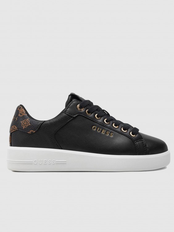 Black Guess Leder Sneaker Sneakers Woman Guess Black Mellmak