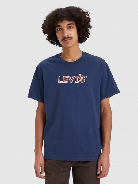 T-Shirt Man Navy Blue Levis