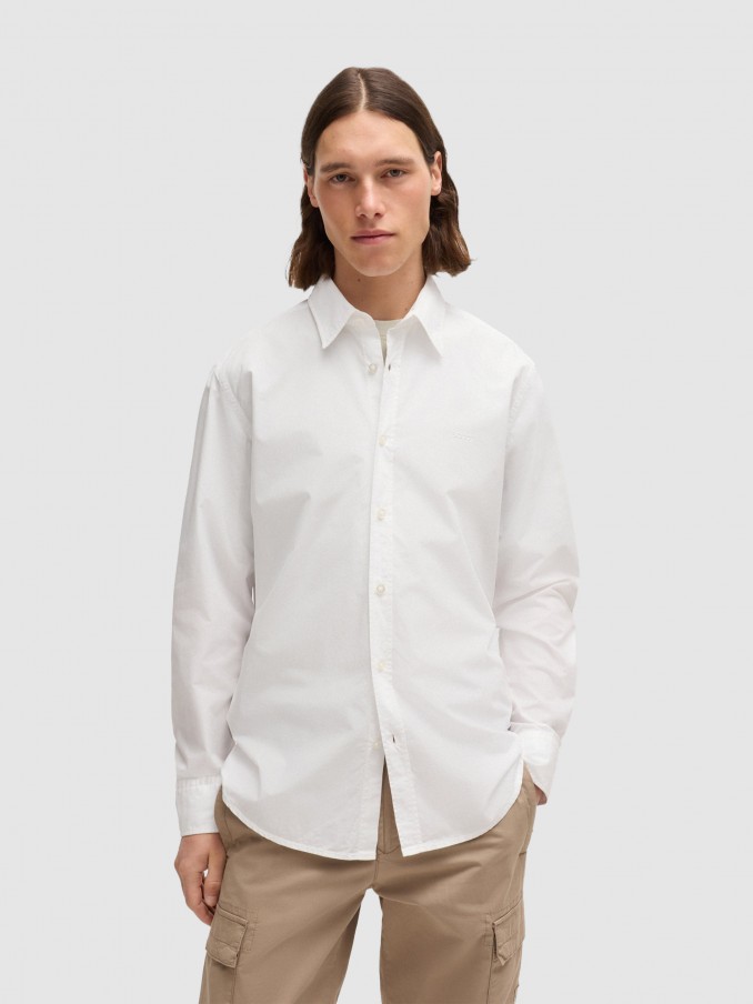 Camisa Hombre Blanco Boss Orange