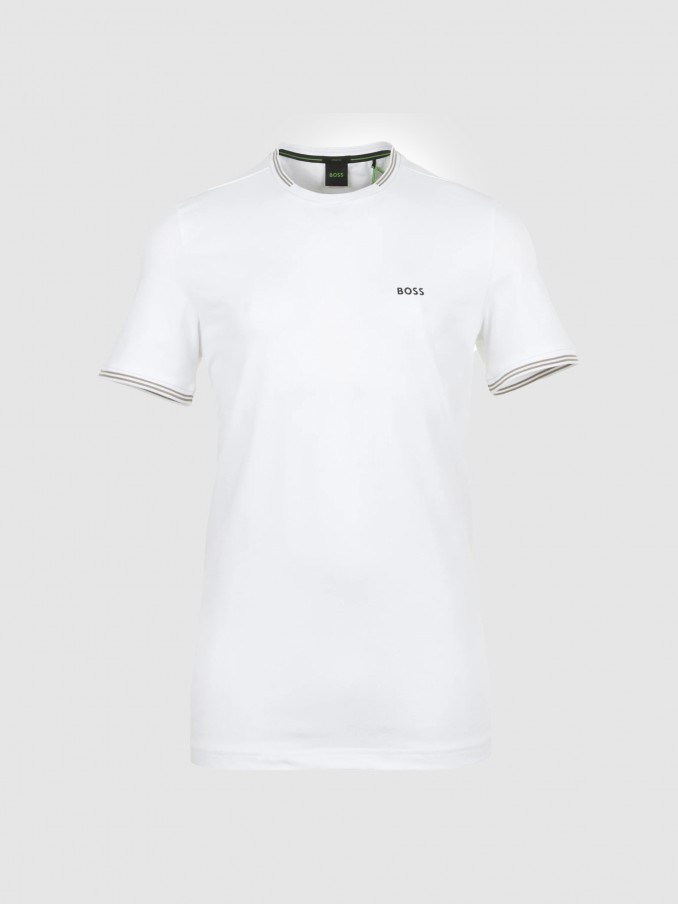 T-Shirt Man White Boss Green