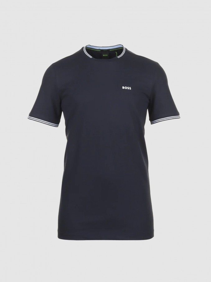 T-Shirt Man Dark Blue Boss Green