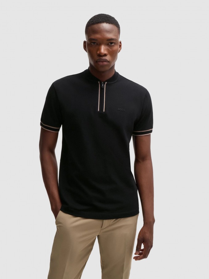 Polo Hombre Negro Boss Green