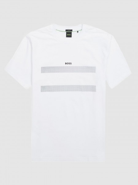 T-Shirt Man White Boss Green