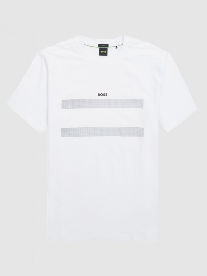 T-Shirt Man White Boss Green