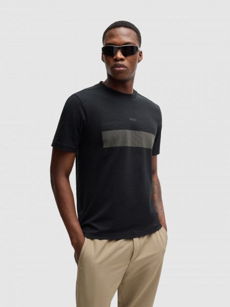 Camiseta Hombre Negro Boss Green