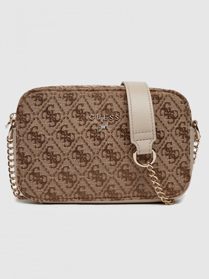 Bolsos de Hombro Nia Beige Guess