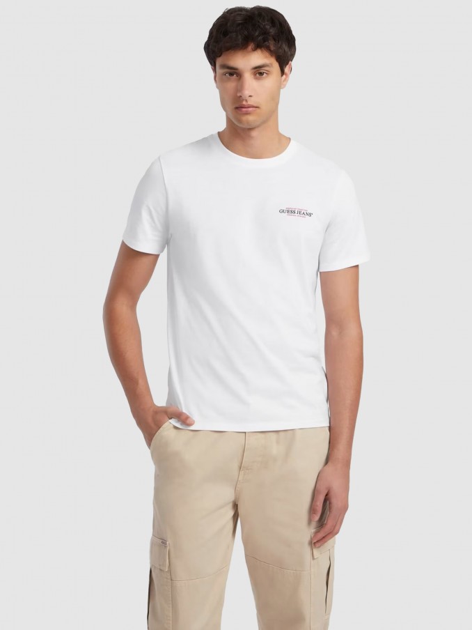 Camiseta Hombre Blanco Guess Jeans