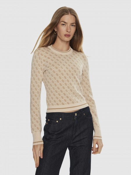 Pullover Woman Cream Guess