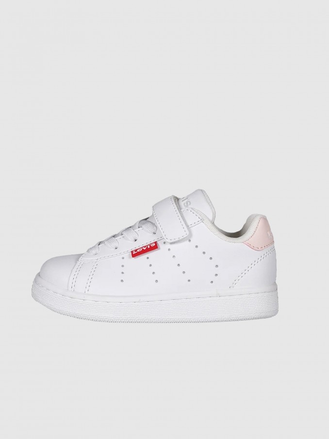 Tenis Unisex Nio Blanco Con Rosa Levis