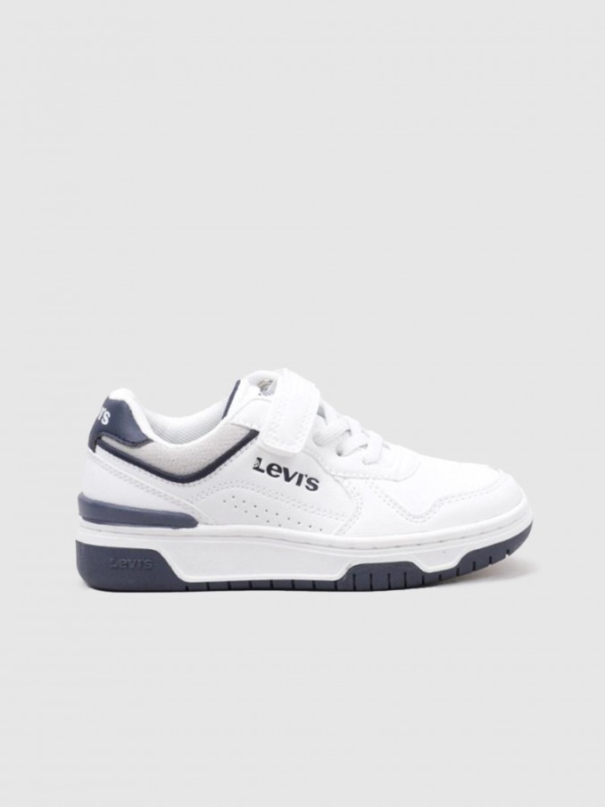 Sneakers Boy White W / Blue Levis