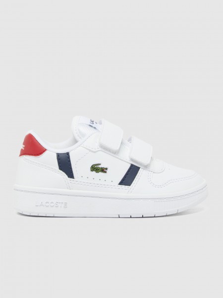 Tenis Bebe Nio Blanco Con Azul Lacoste