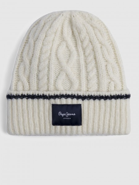 Beanie Woman Cream Pepe Jeans London