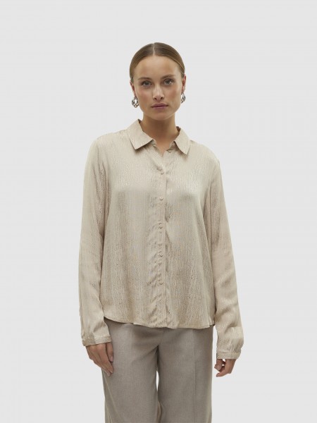 Camisa Mujer Beige Vero Moda