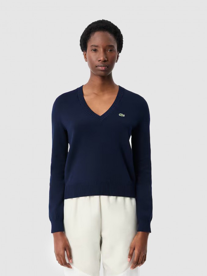 Sueter Mujer Azul Marino Lacoste