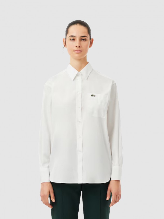 Camisa Mujer Crema Lacoste