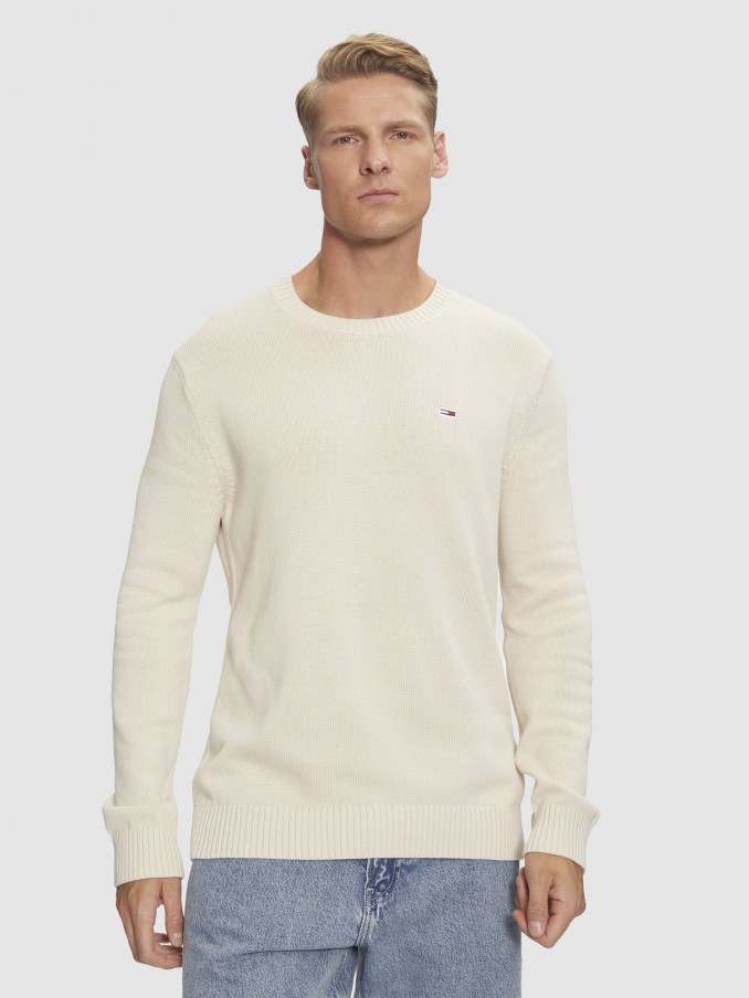 Pullover Man White Tommy Jeans