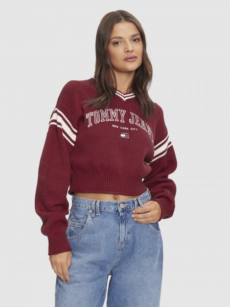 Sueter Mujer Rojo Tommy Jeans