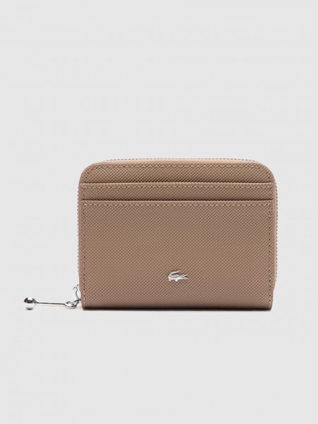 Billetera Mujer Gris Pardo Lacoste