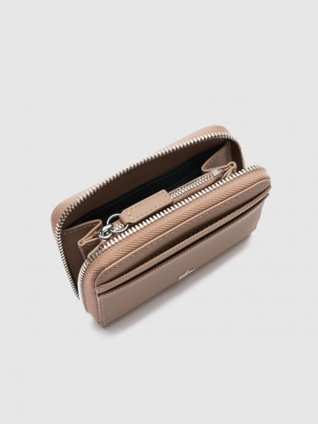 Billetera Mujer Gris Pardo Lacoste