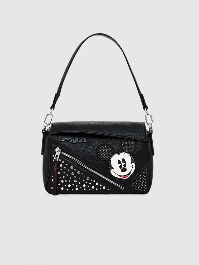 Bolsos de Hombro Mujer Negro Desigual