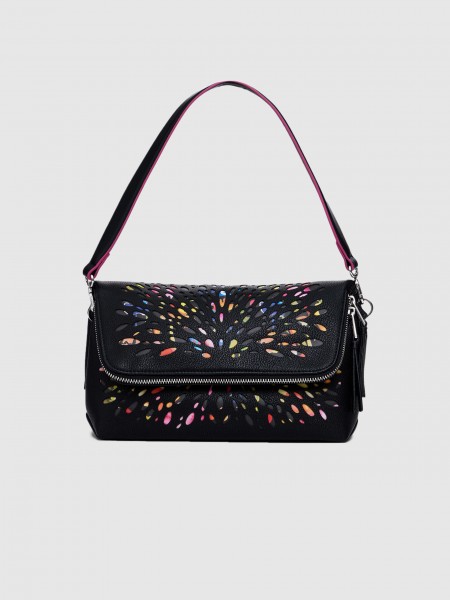 Bolsos de Hombro Mujer Negro Desigual