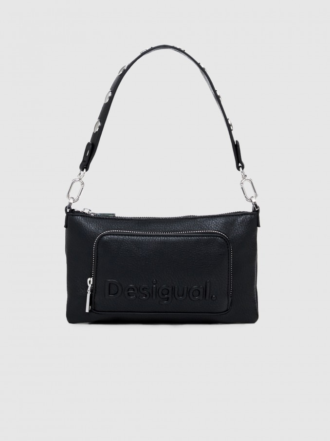 Bolsos de Hombro Mujer Negro Desigual