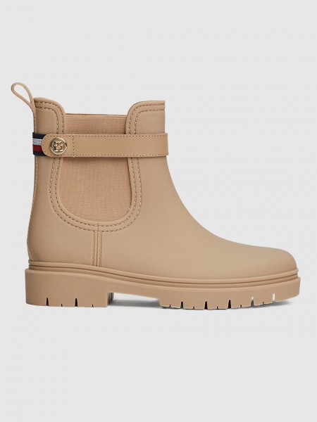 Botas de Lluvia Mujer Beige Tommy Jeans