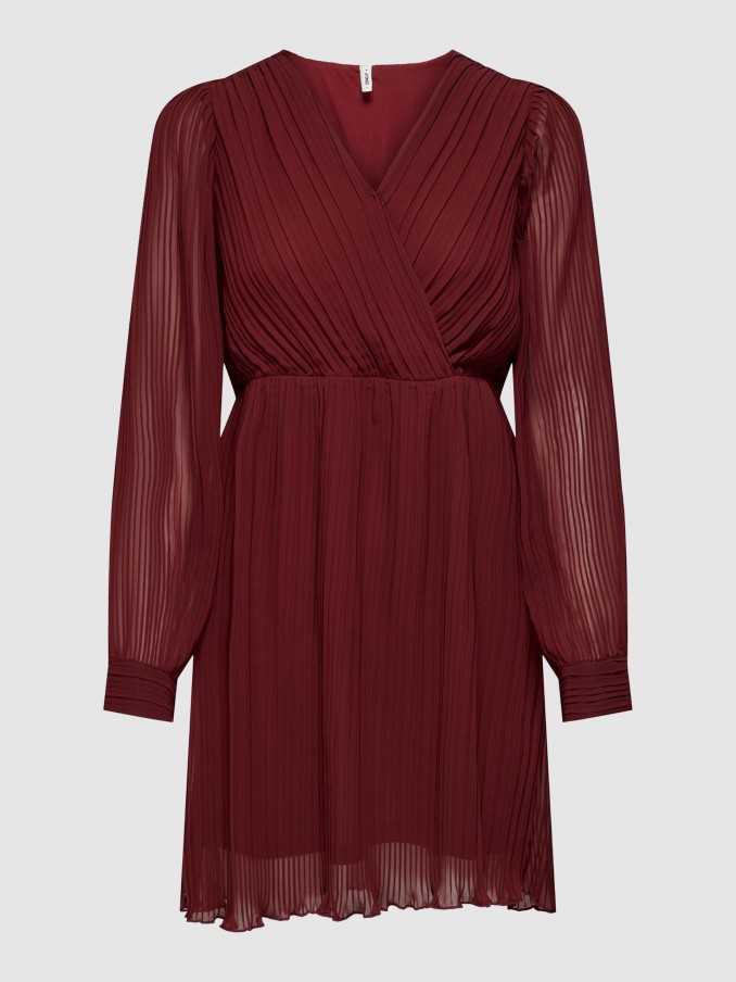 Dress Woman Bordeaux Only