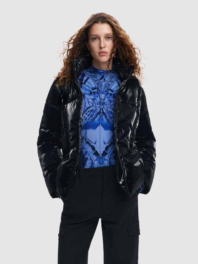 Chaqueta Mujer Negro Desigual