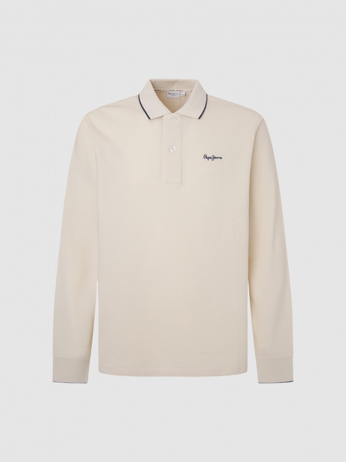 Polo Shirt Man Cream Pepe Jeans London